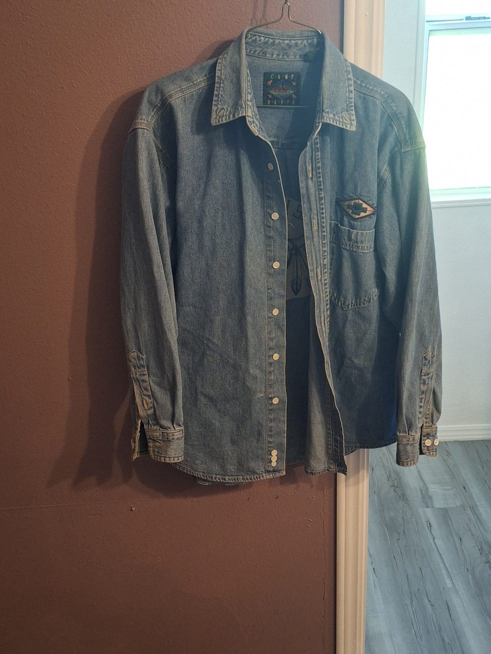 Vintage-Inspired Light Blue Denim Shirt Jacket by Camp David